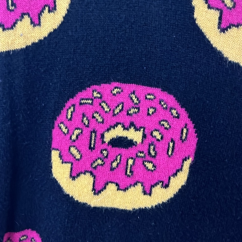 Forever 21 Black Sweater with Pink Donut Pattern - Picture 3 of 4